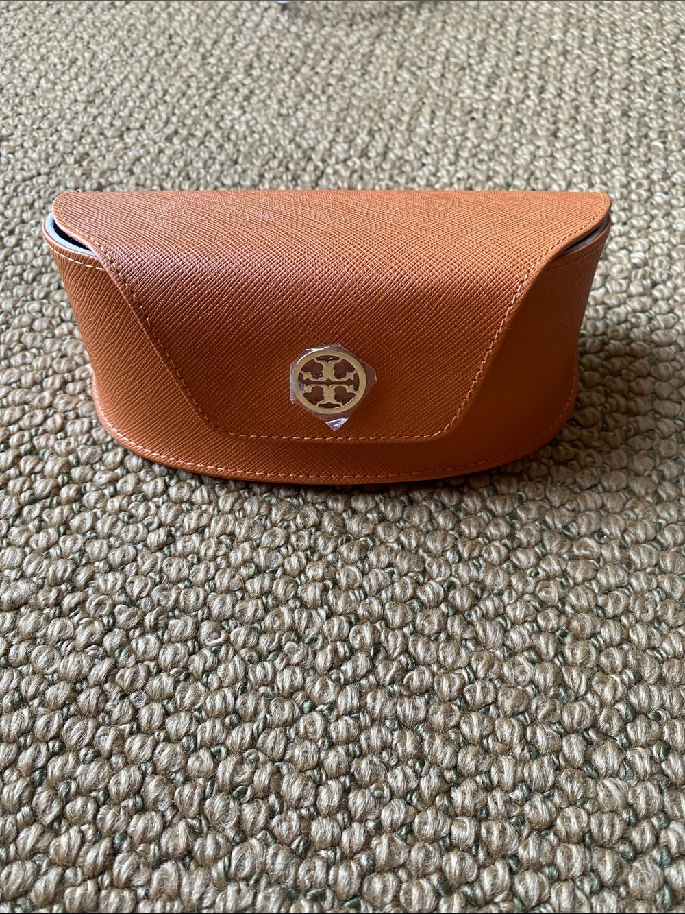 Tory Burch Orange Saffiano Leather Sunglasses Clam Shell Case